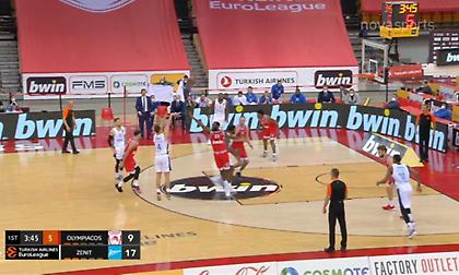 Ολυμπιακός-Ζενίτ: Ο Πάνγκος «εκτέλεσε» τον Ολυμπιακό με 4 τρίποντα στην πρώτη περίοδο (video)