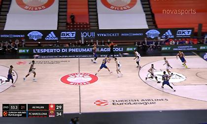 Μιλάνο-Μπαρτσελόνα: Μαγική ασίστ του Νικ Καλάθη, χάζεψε η άμυνα των Ιταλών! (video)