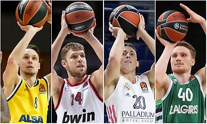 Ευρωλίγκα: Top 10 παίκτες σε τρίποντα με 4+ προσπάθειες ανά παιχνίδι