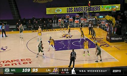 Λέικερς-Μπακς: Ο Θανάσης ευστόχησε σε τρίποντο με αντίπαλο τον Κώστα (video)