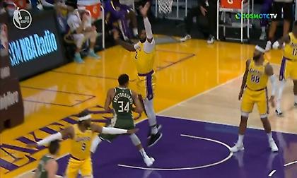 Λέικερς-Μπακς: Κυρίαρχος απέναντι στον Ντράμοντ ο Γιάννης (video)