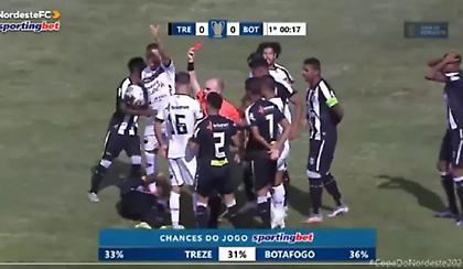 Παίκτης στη Βραζιλία έφαγε κόκκινη στο 17ο δευτερόλεπτο