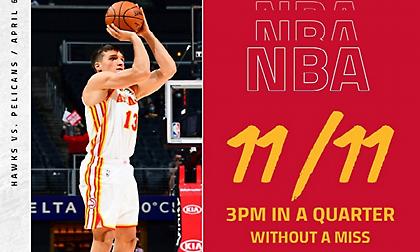 Έγραψαν ιστορία οι Ατλάντα Χοκς: 11/11 τρίποντα σε μια περίοδο! (pic)