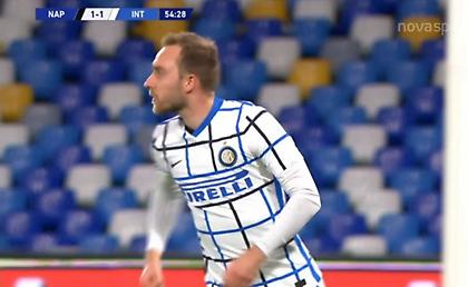 Σουτάρα του Έρικσεν με το αριστερό και 1-1 στη Νάπολη (video)