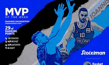 Πολυτιμότερος ο Παπαπέτρου στην 20ή αγωνιστική της Basket League