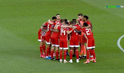 Ο όρκος νίκης των παικτών των Ολυμπιακού και ΠΑΟΚ