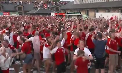 Κοπεγχάγη: Οι έξαλλοι πανηγυρισμοί των Δανών στα γκολ με την Τσεχία