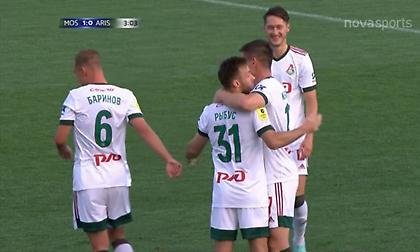 Το 1-0 της Λοκομοτίβ επί του Άρη στο 4' με τρομερή εκτέλεση φάουλ