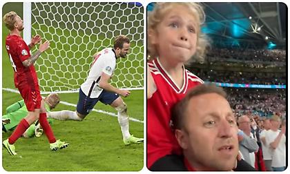Το εκπληκτικό βίντεο με μπαμπά και κόρη να πανηγυρίζουν το γκολ του Κέιν με τη Δανία