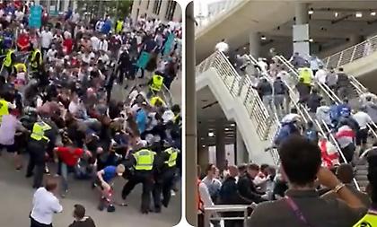 «Ντου» οπαδών στο Γουέμπλεϊ λίγο πριν τον τελικό!