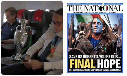 Επικός Μαντσίνι, είχε την κούπα πάνω στην εφημερίδα με την... Braveheart εκδοχή του