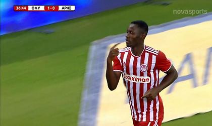 Το 1-0 για τον Ολυμπιακό με υπέροχη κεφαλιά Καμαρά
