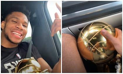 Πήγε για κοτομπουκιές «παρέα» με την κούπα του NBA ο Αντετοκούνμπο!