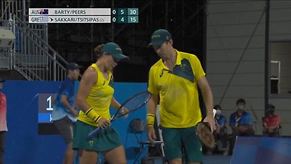 Πήραν το πρώτο σετ Μπάρτι και Πιρς κόντρα σε Σάκκαρη και Τσιτσιπά