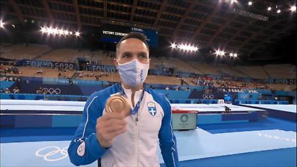 Η απονομή στον χάλκινο Λευτέρη Πετρούνια