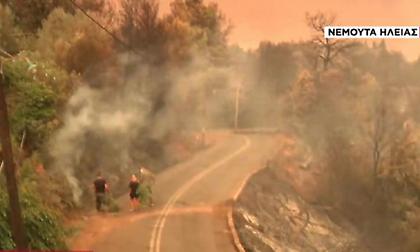 Συνεχείς αναζωπυρώσεις στην Ηλεία: Πύρινο μέτωπο τεραστίων διαστάσεων στη Νεμούτα