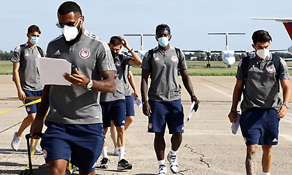 Κλικ από την άφιξη του Ολυμπιακού στη Σλοβακία