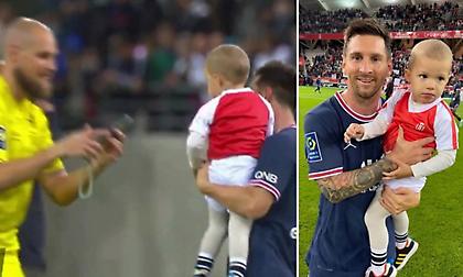 Ο Μέσι έβγαλε φωτογραφία με το μωρό του αντίπαλου τερματοφύλακα μετά το ντεμπούτο του
