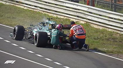 «Έμεινε» η Aston Martin, έπιασε τον πυροσβεστήρα ο Φέτελ