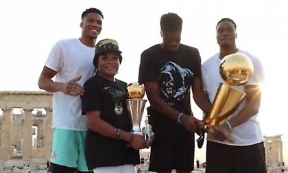 Η επίσκεψη των Αντετοκούνμπο στην Ακρόπολη από την κάμερα των Μπακς