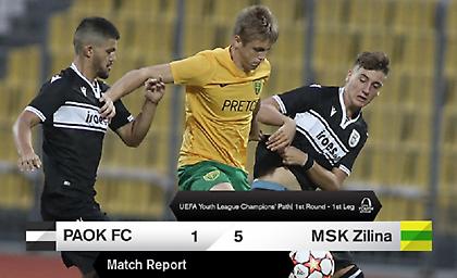 UEFA Youth League: Συντριβή του ΠΑΟΚ από Ζίλινα