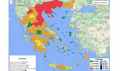 Επίσημο: Στην κόκκινη ζώνη Σέρρες, Καρδίτσα- Όλες οι αλλαγές στον επιδημιολογικό χάρτη