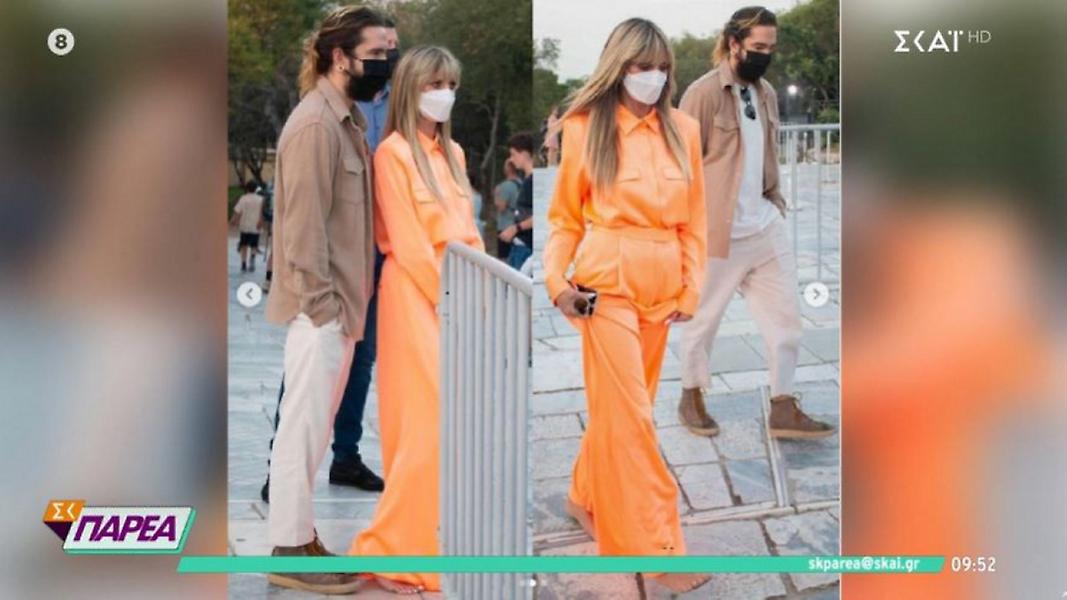 Ξυπόλητη στο Θησείο η Χάιντι Κλουμ αγκαλιά με τον σύζυγό της