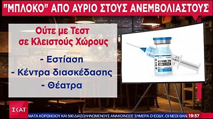 Σκληραίνουν τα μέτρα από τη Δευτέρα: Τα 10 νέα «μπλόκα» στους ανεμβολίαστους