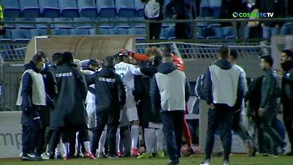 Οι πανηγυρισμοί των παικτών του Λεβαδειακού