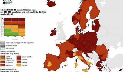 ECDC: Σε «βαθύ κόκκινο» η Ελλάδα- Κυρίαρχη η μετάλλαξη Όμικρον προσεχώς στην Ευρώπη