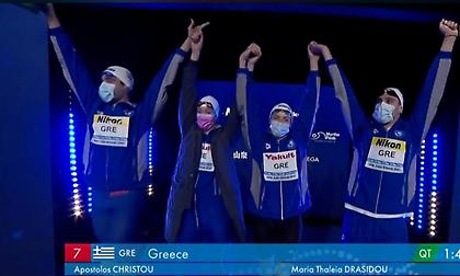 Έβδομη με πανελλήνιο ρεκόρ στο Άμπου Ντάμπι η μικτή ομαδική  ανδρών-γυναικών 4Χ50