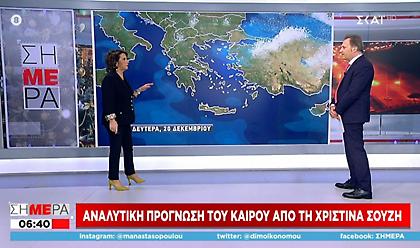 Τι καιρό θα κάνει τα Χριστούγεννα; Η πρόγνωση της Χριστίνας Σούζη