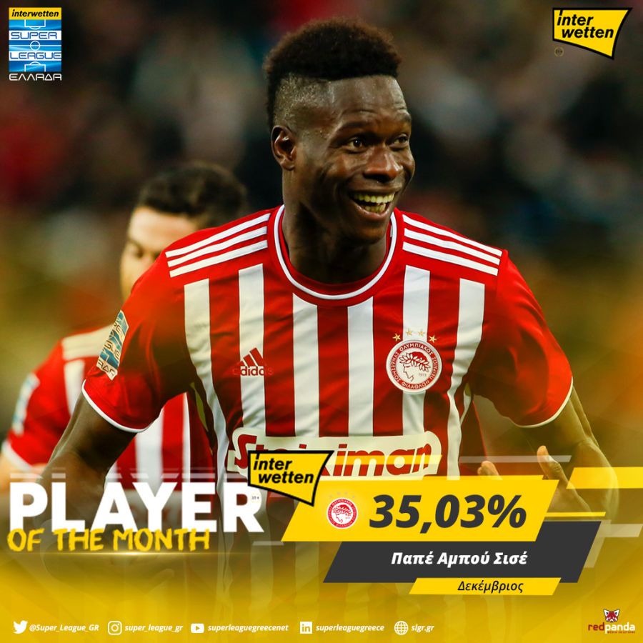 Ολυμπιακός: MVP τον Δεκέμβριο o Παπέ Αμπού Σισέ