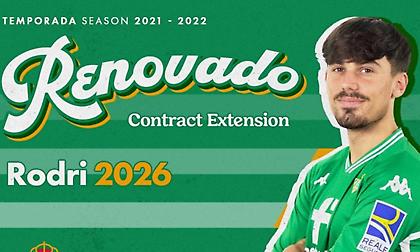 Μπέτις: Ανανέωσε τη συνεργασία της με τον ταλαντούχο Ρόδρι