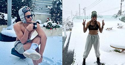 «Ξεγυμνώθηκαν» στα χιόνια Καραλής και Δαλάκα