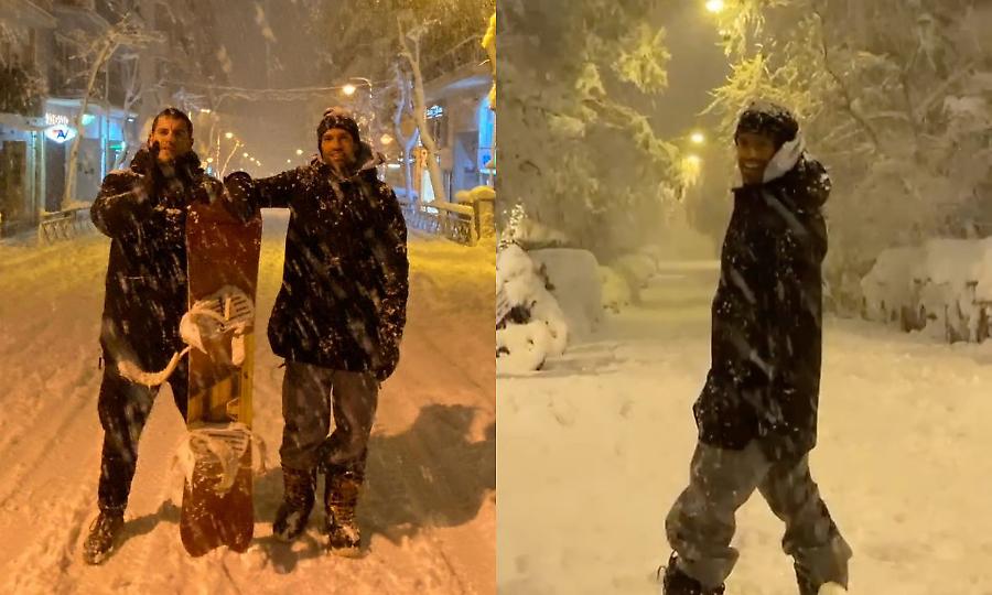 Πήγε για snowboard στο Κολωνάκι ο Κωνσταντίνος Αργυρός!