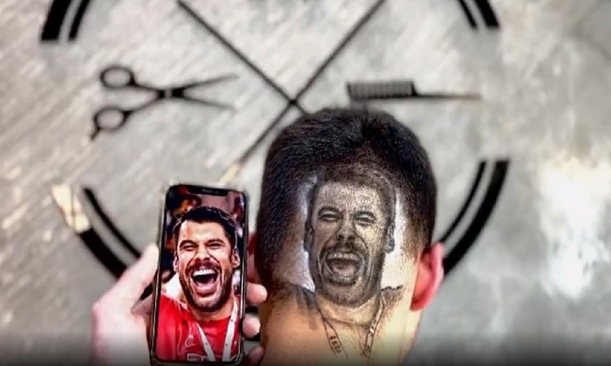 Τρέλα για Ολυμπιακό: Κούρεμα με τη φιγούρα του Πρίντεζη!