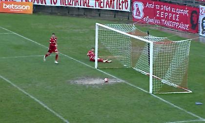 Απίστευτη χαμένη ευκαιρία στο Πανσερραϊκός-ΑΕΛ, η... λάσπη έσωσε τους γηπεδούχους