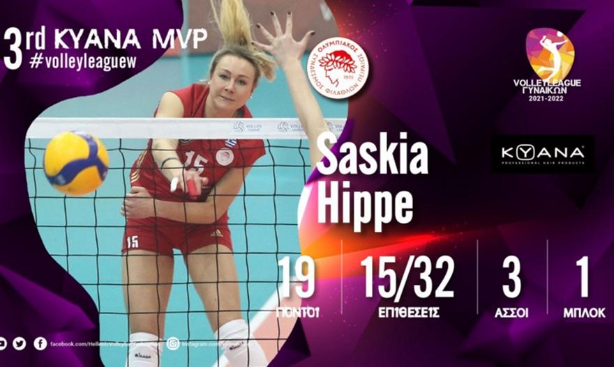 MVP της 23ης αγωνιστικής της Volley League γυναικών η Χίπε