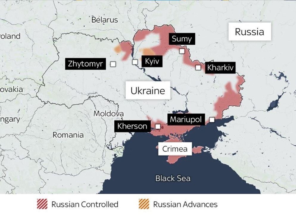 Σε ρωσικά χέρια σχεδόν όλος ο ουκρανικός νότος