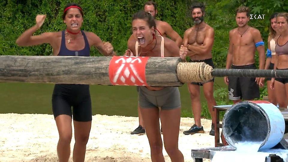 Survivor: Νίκη και ουρλιαχτά για Κάτια-Μυριέλλα στο αγώνισμα του τροχού
