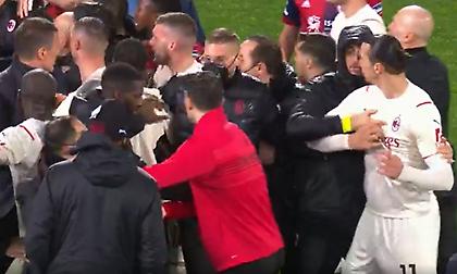 Σύρραξη μεταξύ παικτών στο Κάλιαρι-Μίλαν