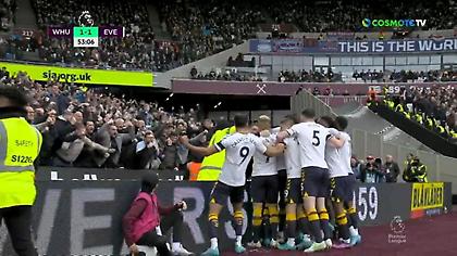 Ισοφαρίζει την Γουέστ Χαμ από… σπόντα η Έβερτον