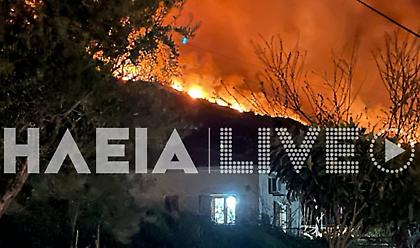 Μαίνεται ανεξέλεγκτη η φωτιά στο Λιβαδάκι Ηλείας