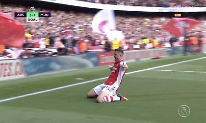 Τρίτο γκολ για την Άρσεναλ με απίθανο... ξερόσουτο του Τζάκα έξω από την περιοχή!