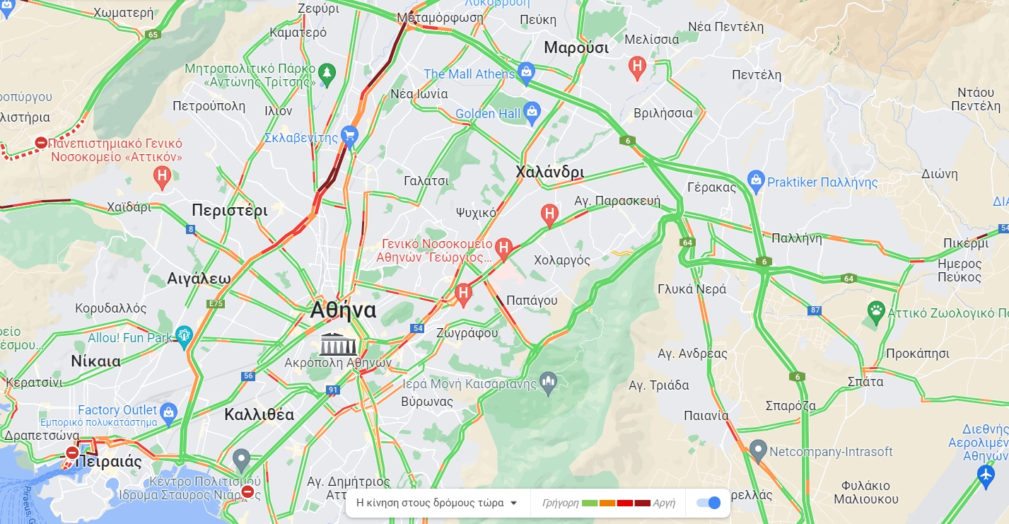 Κίνηση τώρα: Μποτιλιαρισμένος ξανά ο Κηφισός λόγω τροχαίου