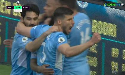 Υπέροχος συνδυασμός και γκολ ο Στέρλινγκ για το προβάδισμα της Σίτι κόντρα στη Νιουκάστλ