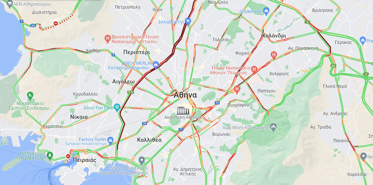 Κίνηση τώρα: Με μποτιλιαρίσματα ξεκινά η εβδομάδα