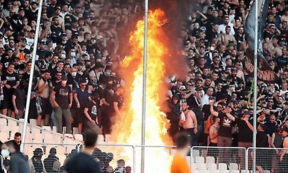 Εικόνες από τα επεισόδια στο ΟΑΚΑ πριν την έναρξη του τελικού