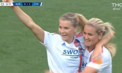 Διπλασίασε τα τέρματα της Λιόν με κοντινή κεφαλιά η Χέγκερμπεργκ